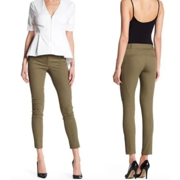 VERONICA BEARD blossom skinny biker pants in olive size 0